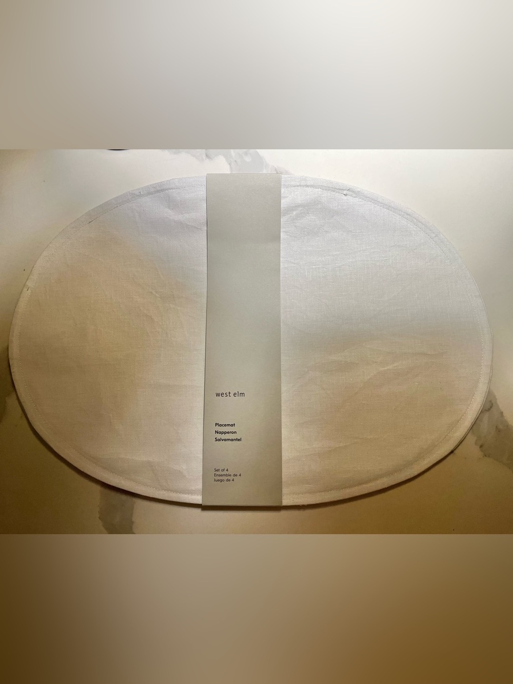 West Elm - set of 4 euro linen oval placeholders